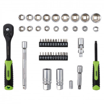 Draper HI-TORQ Metric Socket & Bit Set 1/4" 3/8"Sq Dr(48pc)