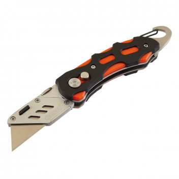 Draper Folding Trimming Knife with Belt Clip- Orange