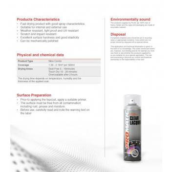 Promatic Clear Lacquer Aero. 500ml