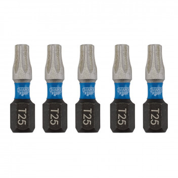 TX-STAR Impact Screwdriver Bits T25 x 25mm 1/4" Hex 5pk