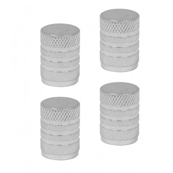 Aluminium Valve Cap 4pc Silver Anodised