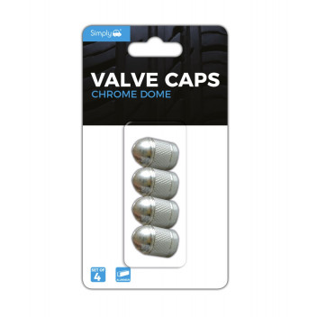 Simply Auto Dome Valve Caps Chrome - With Nylon Insert